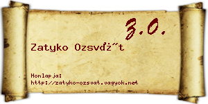 Zatyko Ozsvát névjegykártya